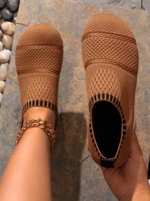 Women's Casual Flat Sports Shoes, Soft Breathable Non-Slip Shoes, Suitable For Outdoor Sports