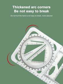 中小学数学多功能可旋转绘图尺 初高中学生几何尺 三角尺量角器 - 均碼 - 查看 5