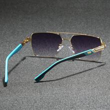 复古高端时尚男士方形太阳镜、户外派对旅行装饰道具、休闲日常穿着和摄影配件 - 多色 - 查看 3