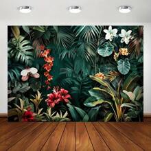 Tropical Banana Leaf Flower Wallpaper, 70.8x90.5 Inches, Polyester Material, No Power Supply, Multi-Functional Party Decoration, Bedroom, Living Room, TV, Sofa, Table Wall Decoration, Event Banner Decoration