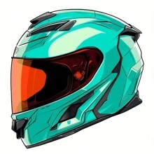 4-In-1 Motorcycle Helmet Transparent Film, Double-Sided Printed Colorful White Stickers, Scratch-Resistant Stickers, Motorcycle Stickers, Car Bumper Stickers, Vehicle Body Decor Stickers