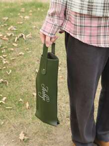 Personalized Wine Bottle Carrier Bag, PU Material, Customized With Name And Birthday, Handle, Suitable For Wine Lovers And Corporate Gifts - Multicolor - View 13