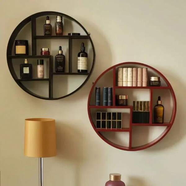 1 pieza Gabinete colgante de estilo retro chino montado en la pared, estantería de pared para exhibir productos