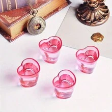 6PCS,Heart-Shaped Glasses, Mini Cute Shot Glasses, Suitable For Valentine's Day, Party Receptions, Tequila Glasses