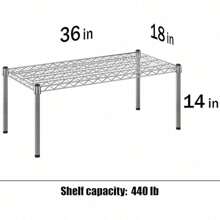 18" Deep X 36" Wide X 14" Height Wire Shelving Kit | 1-Tier | NSF Commercial Storage Rack Unit