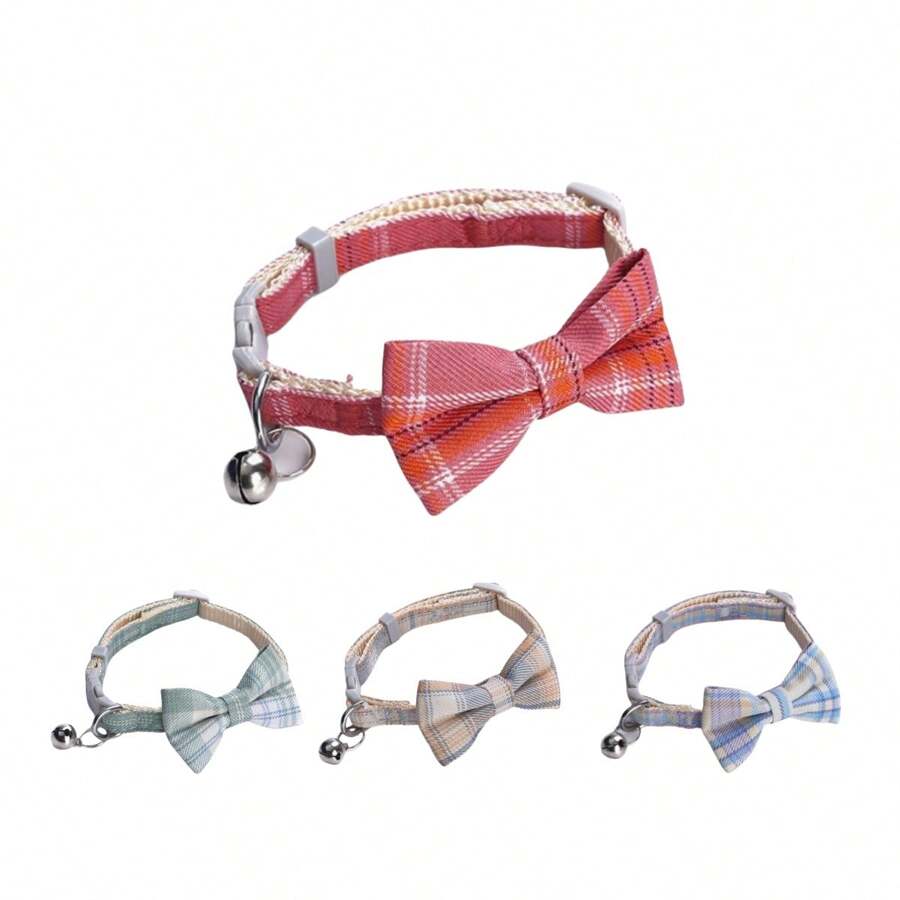 格子宠物项圈 - 适合猫和狗