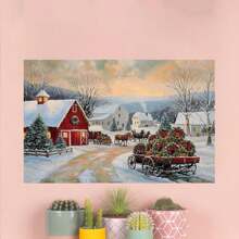 Framed Christmas Canvas Wall Art, Rustic Wall Decor, Winter Picture  Artwork, Christmas Decorations For Living Room, Bedroom, Farmhouse