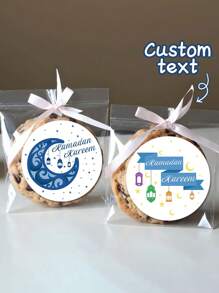 15/35/70 miếng dán quà tặng hình tròn tùy chỉnh cho tháng Ramadan, có thiết kế và văn bản cá nhân hóa, thích hợp cho lễ kỷ niệm Ramadan, trang trí quà tặng ngày lễ, trang trí bàn và trang trí tiệc. - Nhiều màu - Xem 1