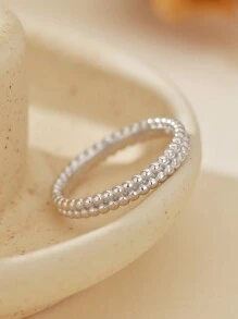 Eleganter, einzigartiger Designer Doppelschicht-Perlenring, minimalistisch, 925er Sterlingsilber-Ring für Frauen, für den täglichen Gebrauch, wasserfest, hochwertig