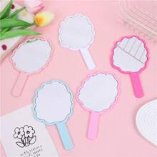 1pc Handle Mirror Cable Silicone Small Mirror Portable Silicone Handheld Mirror Small Gift For Family And Friends