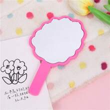 1pc Handle Mirror Cable Silicone Small Mirror Portable Silicone Handheld Mirror Small Gift For Family And Friends