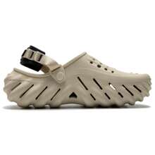 Crocs Dép xăng đan thoáng khí unisex, dép lê đi biển thoải mái ngoài trời, dép lê nhẹ trong nhà. - xương trắng/đen - Xem 2