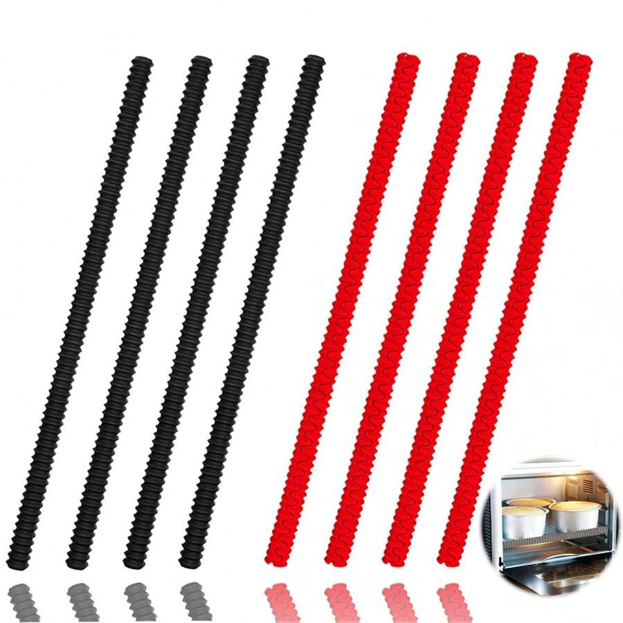 2 件套微波炉硅胶耐热套，耐高温烤箱架保护罩，14 英寸（35.6 厘米）烤箱架边缘保护器，防止烧伤和疤痕