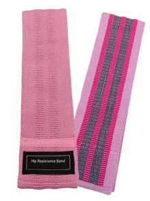 1pc Elastic Squat Resistance Band For Hip Exercise, Yoga Stretching Training - Pink - View 4