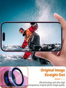 ZYONS 6片/套粉色金属相机镜头保护膜，完美贴合，圆形后置摄像头镜头盖，兼容 17 Pro Max/17 Air/16 Pro Max/16 Pro/16 Plus/16/16E/15/14/13 Mini/12/11系列 - 6pcs - 查看 4