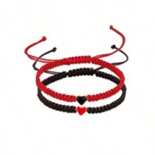 2 pièces Nouveau bracelet vague créative pour couple, noir et blanc, bracelet creux tressé avec système de fermeture ajustable. Cadeau amical pour sœurs, idéal pour la remise des diplômes, Halloween, la Saint-Valentin, la fête des mères