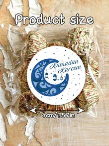 15/35/70 miếng dán quà tặng hình tròn tùy chỉnh cho tháng Ramadan, có thiết kế và văn bản cá nhân hóa, thích hợp cho lễ kỷ niệm Ramadan, trang trí quà tặng ngày lễ, trang trí bàn và trang trí tiệc. - Nhiều màu - Xem 3