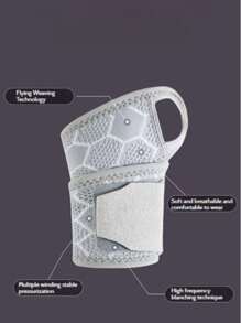 1pc Adjustable Compression Wrist Support Brace - Pink, Grey And Black, Made Of Polyester, Hand Wash Only | Suitable For Sprain Recovery And Sports Activities - Multicolor - View 7