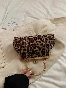 New Fashion Leopard Print Shell Shaped Crossbody Shoulder Handbag For Evening - Brown - View 4