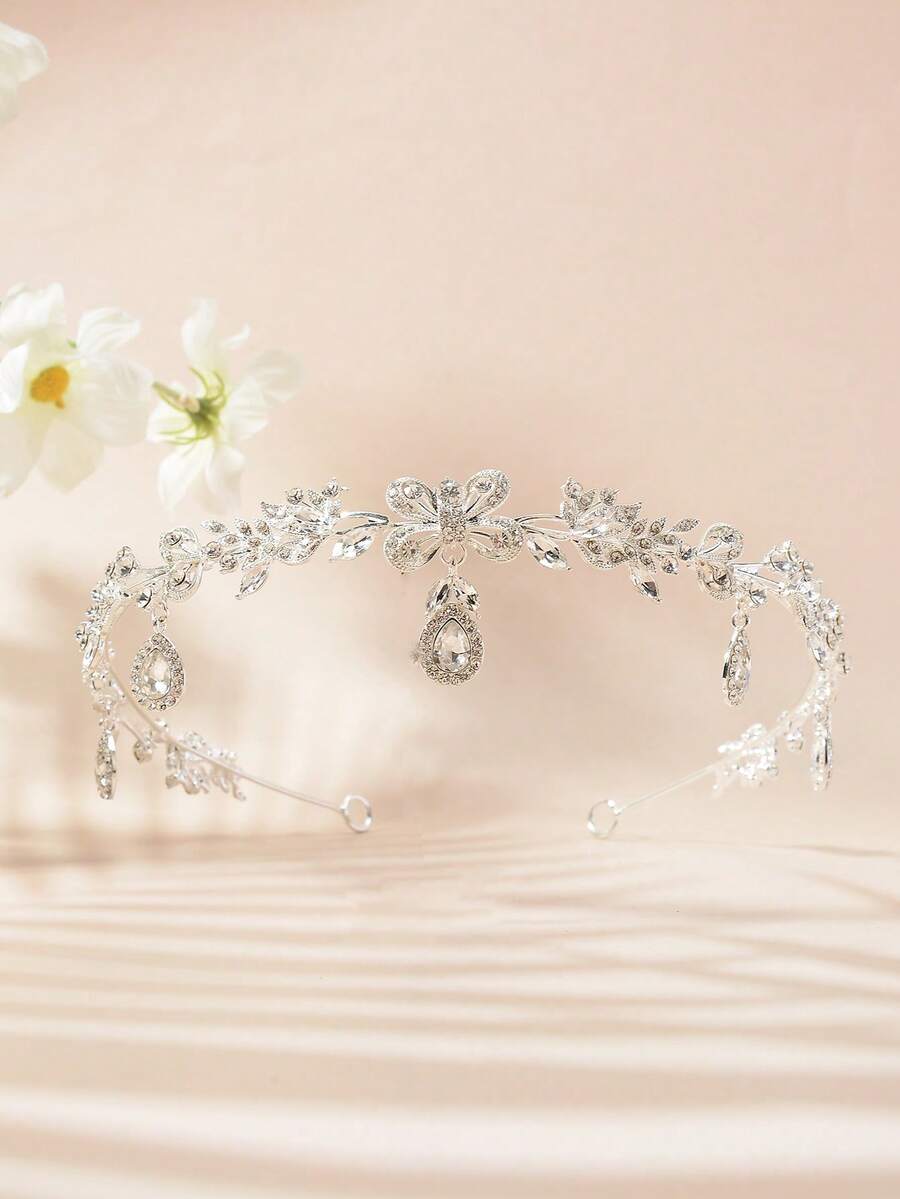 1 chiếc băng đô cài tóc cô dâu kiểu Boho bằng hợp kim kẽm, kiểu dáng tinh tế, thích hợp làm quà tặng đám cưới, sinh nhật, dùng được quanh năm. - Bạc - Xem 1