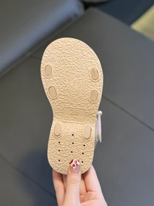 Sandalias para niños, estilo 2025, zapatillas de baño de suela blanda para niñas de verano, zapatos de playa antideslizantes con decoración de perlas - Blanco - Ver 9