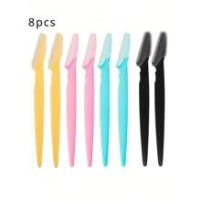 An 8 Pieces Multifunctional Face Trimmer Set For Both Women And Men - Stainless Steel Trimmer With Safety Cover For Eyebrows, Body, Face, Bikini Area And More