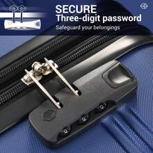 4-Wheel ABS Hard Shell Travel Trolley Suitcase Set, Hand Luggage 28 Inch, Deep Blue - Multicolor - View 8