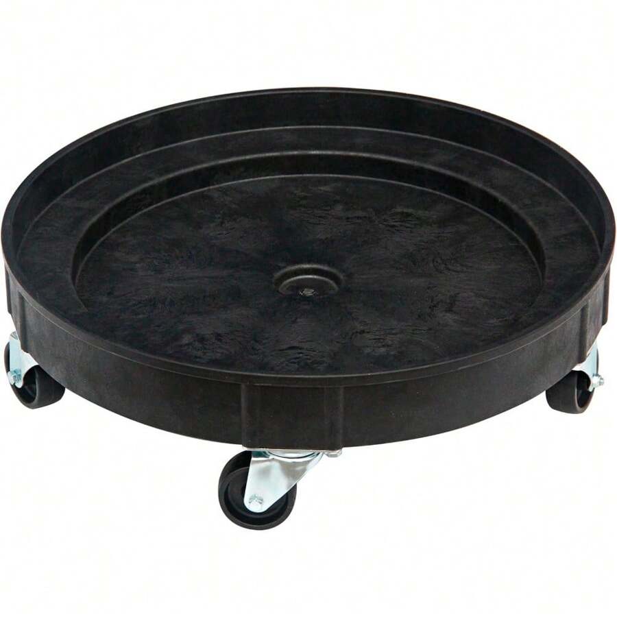 30 Gallon And 55 Gallon Heavy Duty Plastic Drum Dolly,Durable Plastic Drum Cart 900 Lb, Capacity, Barrel Dolly With 5 Swivel Casters Wheel, Black - 黑色 - 查看 1