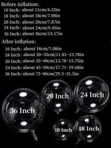 3/10pcs 10-24inch Transparent Bobo Bubble Balloon Clear Inflatable Air Helium Globos Wedding Birthday Party Decoration - Transparent - View 20