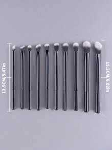 10支装黑色纤维眼影化妆刷套装，多功能眼部化妆刷旅行装，化妆刷套装，化妆刷组合，化妆刷套装，全套化妆工具，化妆刷套装，全套化妆工具，化妆刷套装，化妆刷套装，化妆礼盒套装 - 黑色 - 查看 5