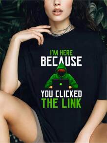 Cyber Security Professional Funny IT Security  Hacker T-Shirt - Women's Casual Short Sleeve Crew Neck T-Shirt For Spring & Summer - Comfortable, Relaxed Fit, Printed Graphic Tee For  Sport Lovers - 黑色 - 查看 1