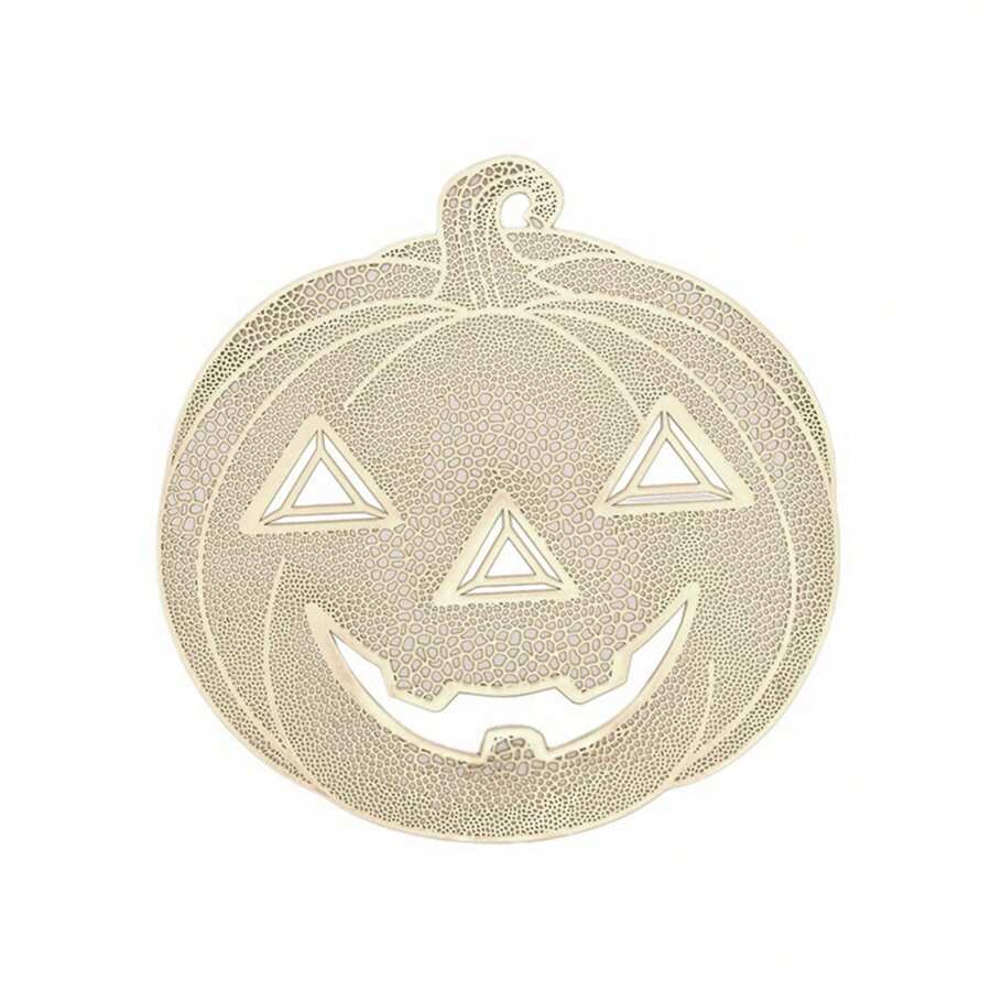 14.9*14.9inches 1pc PVC Placemats For Halloween Dining Table Decoration, Pumpkin Shaped Desktop Heat Insulation Pad