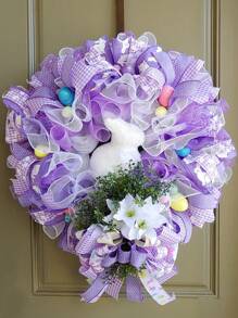 1 rollo de 10 yardas de cinta de malla decorativa para Pascua, cinta para hacer arcos, coronas, guirnaldas y envoltura de regalos para fiestas y decoración primaveral del hogar para regalos de Pascua 2025