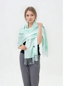 High-Quality Classic Solid Pashmina Scarf – Perfect For Weddings And Special Events - Oceanfront - View 1