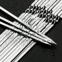 10/15 pièces brochettes barbecue réutilisables en acier inoxydable, piques à kebab pour outils de camping, de pique-nique extérieur et ustensiles de cuisine