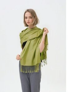 High-Quality Classic Solid Pashmina Scarf – Perfect For Weddings And Special Events - Golden Rod - View 2