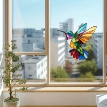 1 szt. Kolorowa naklejka na okno do dekoracji domu Honeyeater, naklejka na szkło do ogrodu, dekoracja na imprezę, odpowiednia do okien i świetlików w kamperach, materiał PVC, odpowiednia do użytku wewnątrz i na zewnątrz, prezenty, urodziny, ukończenie szkoły, dekoracja pokoju, dekoracja ścienna, dekoracja łazienki, dekoracja sypialni, rzeczy do dekoracji pokoju, dekoracja salonu, wystrój domu, dekoracja domu, naklejki na ścianę do salonu, spersonalizowane naklejki - Wielokolorowe - Zobacz 2