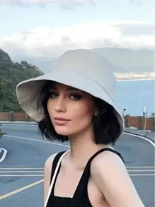 1 件女士优雅宽边渔夫帽，休闲纯色防晒帽，适合春夏季，透气舒适，适合户外和运动装 - 彩色 - 查看 6