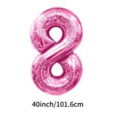 40 英寸大数字气球，铝箔聚酯薄膜大数字气球，适用于生日派对用品装饰， - 粉色 - 查看 12