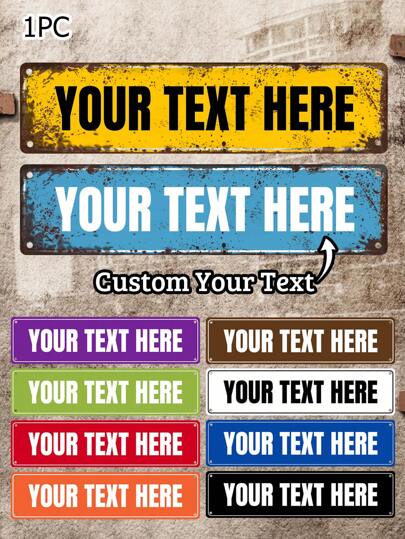 1/2/5 Pcs Customized Retro Street Sign, Outdoor Metal Customized Road Sign, Customizable Road Sign, Create Personalized Road Sign, Personalized Home Decor Road Sign, 40x10cm, 10 Color Options, Multi-Functional, Anti-Mold, Decorative, Reusable, Exquisite And Fashionable, Ideal Gift For Him Or Friends, Suitable For Kitchen, Dining Room, Bedroom, Office, Living Room, Home, Garden, Tea Room, Anniversary, Birthday, Housewarming, Graduation, Home Renovation, Customized Signs And Plaques To Create A Warm Atmosphere