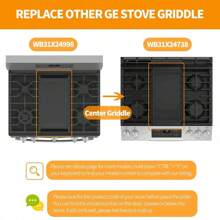 Upgraded WB31X24738 Griddle Replacement For GE Stove Parts Griddle Plate, WB31X24998 Cast Iron Center Griddle For GE Gas Range Parts Stove Top Burner Griddle GE Cooktop Parts Griddle Pan - Black - View 2