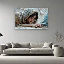 Wall Canvas Painting Of Jesus' Miracle: Woman Healed By Fringe Of His Garment - Inspirational Bible Verse Wall Art,  Canvas For Living Room Decor,