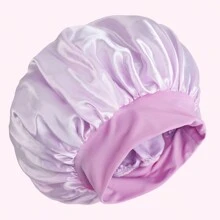 1PC Large Size Solid Hair Bonnet Silk Bonnet Satin Bonnet For Sleeping Satin Hair Bonnets, Soft Elastic Band Silk Sleep Cap, Silk Hair Wrap For Curly Hair - Multicolor - View 6