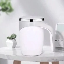 Taza de mezcla eléctrica automática inteligente de acero inoxidable, taza de café con rotación magnética que se revuelve sola para café y leche - Blanco - Ver 2