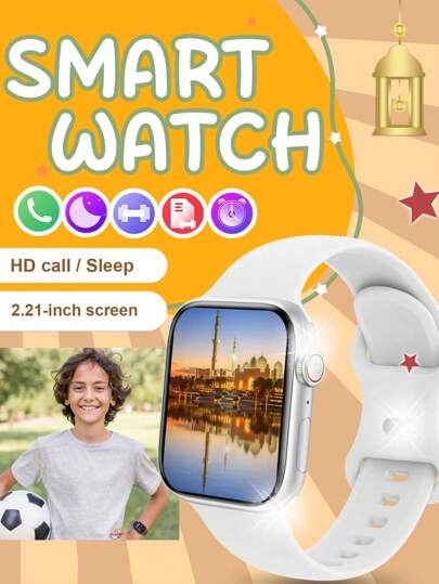 1pc Relógio inteligente multifuncional de silicone moderno para adolescentes, tela de alta definição de 2,21", monitoramento de vários esportes, chamada Bluetooth compatível com iOS e Android, adequado para esportes diários ou presente de feriado