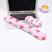 4-Piece Ergonomic Memory Foam Keyboard Wrist Rest, Mouse Pad, Mouse Wrist Rest, Cup Holder Set, Suitable For Laptop, Office, Home, Work, And Gaming