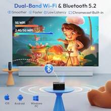 Android 11 And Electric Focus Smart Projector Full HD XGODY Sail2 600ANSI Native 1080P Bluetooth WiFi Projector 4K Support Home Cinema Projector Automatic Vertical Correction Chromecast 7000 APP - as pic - View 6