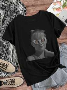 Wendy Peffercorn SQUINTS Funny Sandlot Graphic Women T-Women's Shirt Collection - Black - View 3