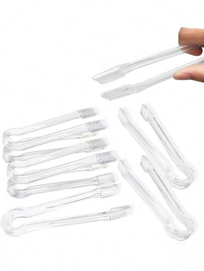 5 pezzi - Pinze per buffet in plastica, pinze da cucina trasparenti, pinze per ghiaccio piccole da 6,3 pollici, pinze in plastica trasparente, mini pinze da cucina, pinze per cubetti di zucchero e ghiaccio piccole per tè e caffè, feste, bar, catering, antipasti, insalate, dessert, panini, barbecue, biscotti, estate, set estivo, Ognissanti, Natale, Ringraziamento, festival del raccolto, decorazioni autunnali, regali