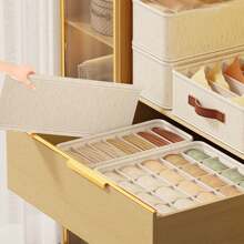 Mountain Ash 内衣收纳盒，卧室内衣抽屉隔板，多功能衣柜整理盒，居家和宿舍使用 - 米色 - 查看 2